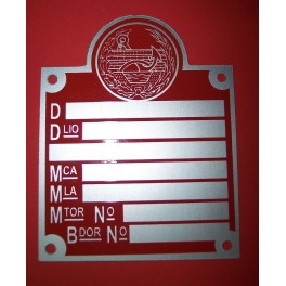 Placa ministerio metalica roja